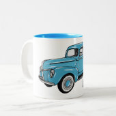 Klassische Abbildung des Cartoon eines LKW Zweifarbige Tasse (Vorderseite Links)