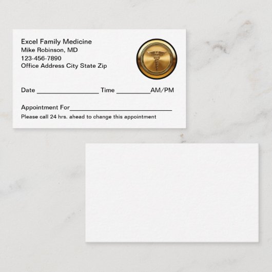 Klassische, aber einfache Personalausweise Terminkarte (Vorne/Hinten)