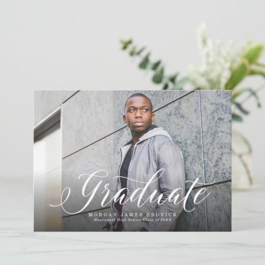 Klassische Absolvente Drehbuch Horizontale Marine  Ankündigung (Stehend Vorderseite)