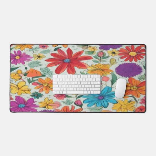 Klassische Abstrakte Blüte - Schreibtischmatte (Tastatur & Maus)