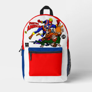 Klassische Action-Comic-Rucksack 'Fighting America Bedruckter Rucksack