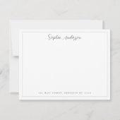 Klassische Adresse für Border Script schwarz Mitteilungskarte (Vorderseite)