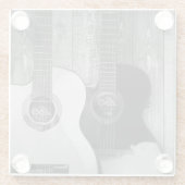 Klassische akustische Gitarren mit Elektronik Glasuntersetzer (Rückseite)