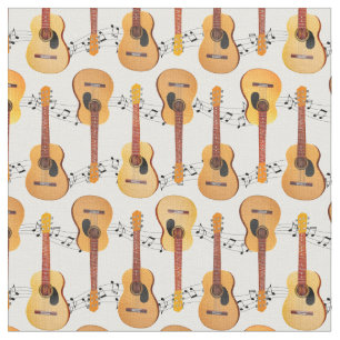 Klassische akustische Gitarren-Musiknoten Stoff