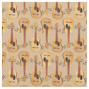Klassische akustische Gitarren-Musiknoten Stoff