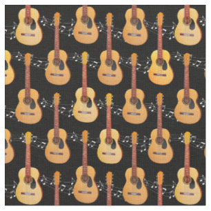 Klassische akustische Gitarren-Musiknoten Stoff