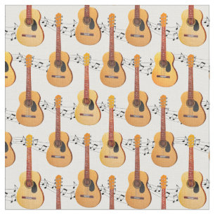 Klassische akustische Gitarren-Musiknoten Stoff