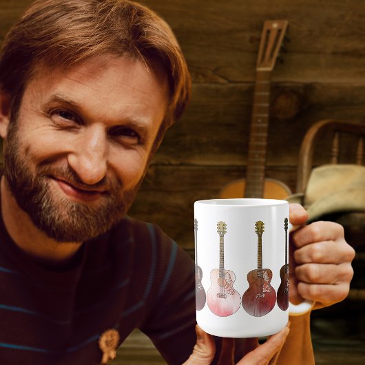 Klassische akustische Gitarren Vintages rustikales Kaffeetasse