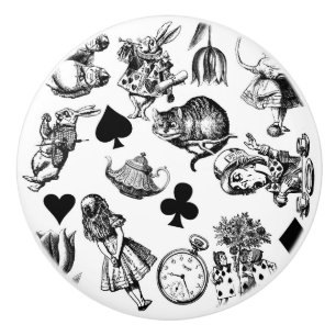 Klassische Alice-Abenteuer-in-Wunderland-Figuren Keramikknauf