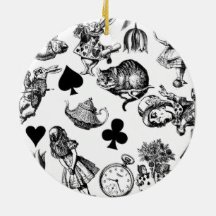 Klassische Alice-im-Wunderland-Figuren Keramik Ornament