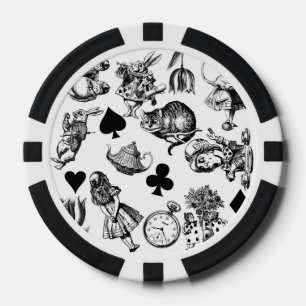 Klassische Alice-im-Wunderland-Figuren Pokerchips
