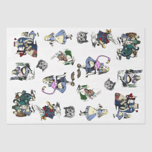 Klassische Alice im Wunderland Kaninchen-Cheshire- Seidenpapier (Vorderseite)