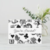 Klassische Alice im Wunderland: Original Einladung (Stehend Vorderseite)