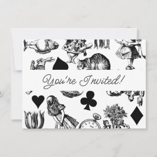 Klassische Alice im Wunderland: Original Einladung