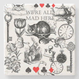 Klassische Alice im Wunderland Steinuntersetzer