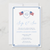 Klassische All-American Sip und See Meet Baby Part Einladung (Vorderseite)