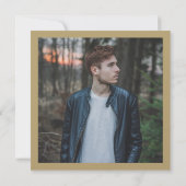 Klassische Alphabet-D-Foto-Graduierungspartei Einladung (Rückseite)