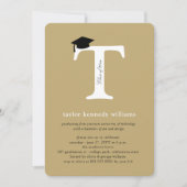 Klassische Alphabet-T-Foto-Graduationspartei für M Einladung (Vorderseite)