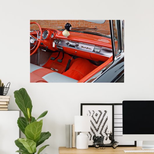 Klassische Alte Bel Air Dashboard Poster Art (Heimbüro)