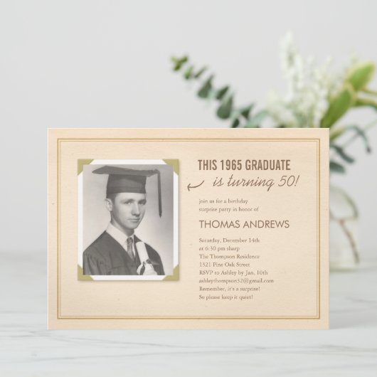 Klassische alte einladung (Stehend Vorderseite)