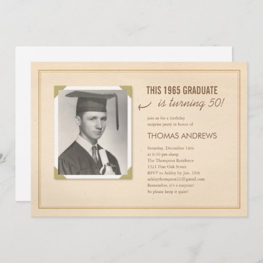 Klassische alte einladung (Vorne/Hinten)