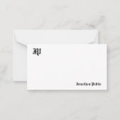 Klassische Alte Englische Textkalligrafie Mit Mono Mitteilungskarte (Vorderseite)