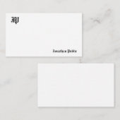 Klassische Alte Englische Textkalligrafie Mit Mono Mitteilungskarte (Vorne/Hinten)