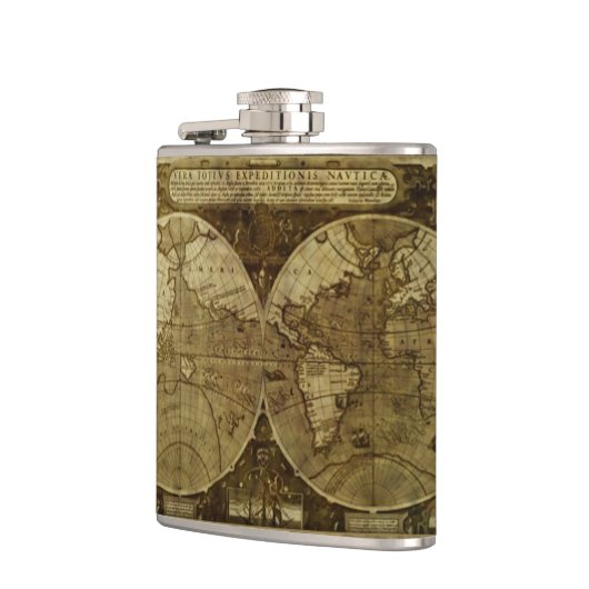 Klassische alte Welt Maps the Globe Flachmann (Links)