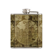 Klassische alte Welt Maps the Globe Flachmann (Rückseite)