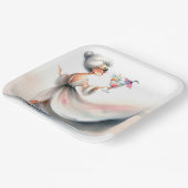 Klassische ältere Frau mit Party Drink Pappteller (Gewinkelt)