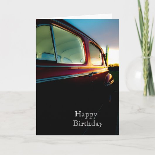 Klassische American Car Happy Birthday Card Karte (Vorderseite)