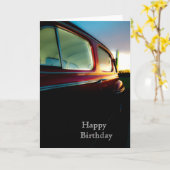 Klassische American Car Happy Birthday Card Karte (Gelbe Blume)