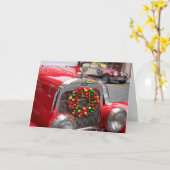 Klassische American Vintage Car Lover Christmas Ca Karte (Gelbe Blume)