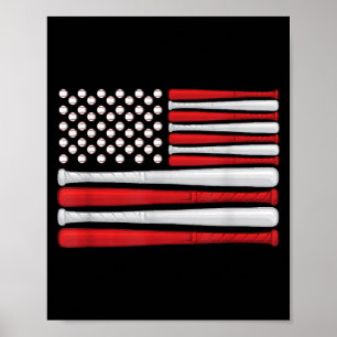 Klassische amerikanische Baseballflagge - Vintage Poster
