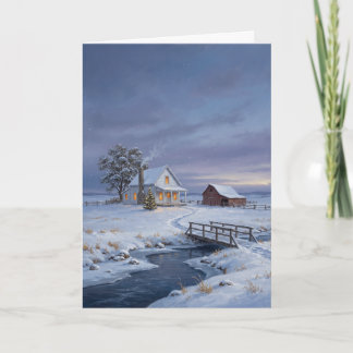 Klassische amerikanische Prairie Cottage Weihnacht Feiertagskarte