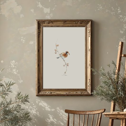 Klassische amerikanische Robin Watercolor Art mit  Poster