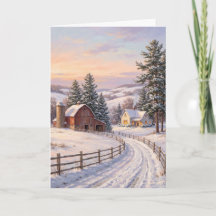 Klassische amerikanische Weihnachtskarte mit roter