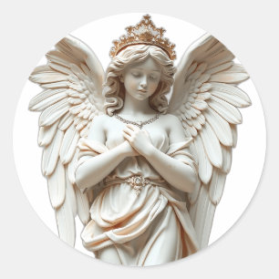 Klassische Angel-Statue in Pastel Runder Aufkleber