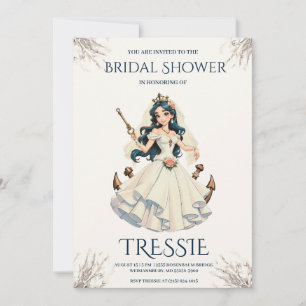 Klassische Ankereinladungen für nautische Polterab Einladung