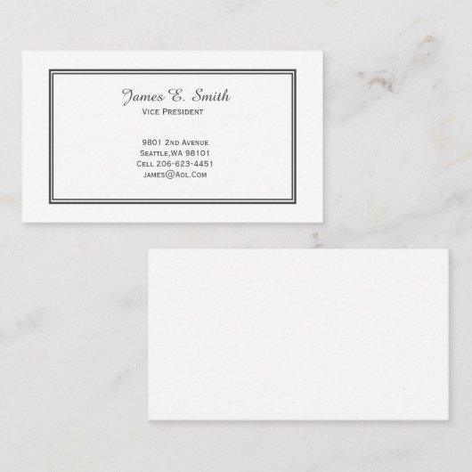 Klassische Anrufkarte Telefonnummerkarte (Vorne/Hinten)