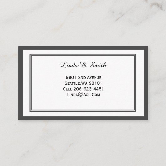 Klassische Anrufkarte Telefonnummerkarte (Vorderseite)