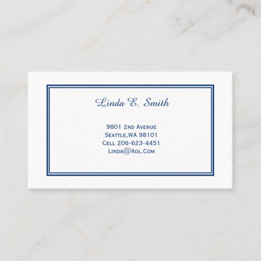 Klassische Anrufkarte Telefonnummerkarte (Vorderseite)