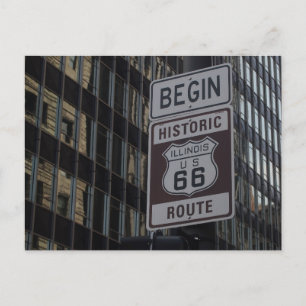 Klassische Ansichten der Route 66 Chicago Anfang Postkarte