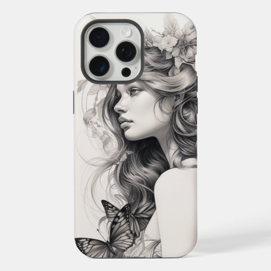 Klassische antike Flora und Fauna Kunst-Malerei iPhone Hülle (Rückseite)