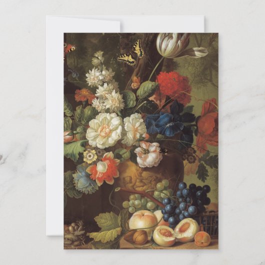 Klassische antike Früchte Stillleben Hochzeit Einl Einladung (Rückseite)