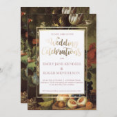 Klassische antike Früchte Stillleben Hochzeit Einl Einladung (Vorne/Hinten)