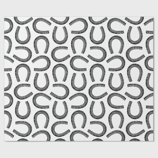 Klassische antike Horseshoes Pferdeschuh CUSTOM FA Geschenkpapier (Flach)