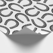 Klassische antike Horseshoes Pferdeschuh CUSTOM FA Geschenkpapier (Ecke)