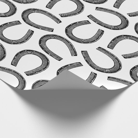 Klassische antike Horseshoes Pferdeschuh CUSTOM FA Geschenkpapier (Ecke)