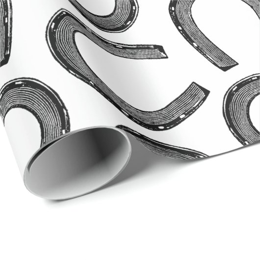 Klassische antike Horseshoes Pferdeschuh CUSTOM FA Geschenkpapier (Rolleneckpunkt)